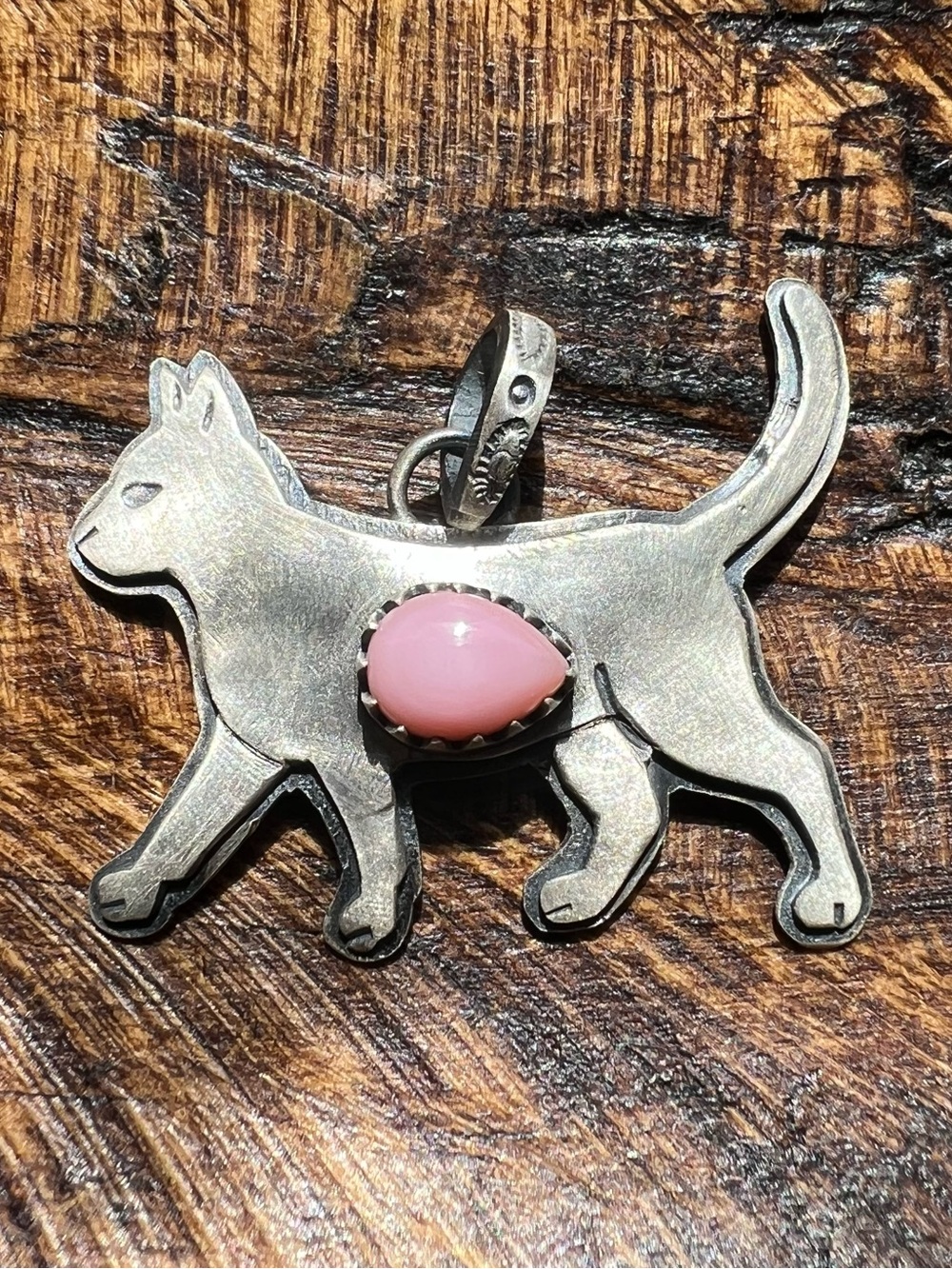 Queen Conch Kitty Sterling Silver Southwestern Pendant
